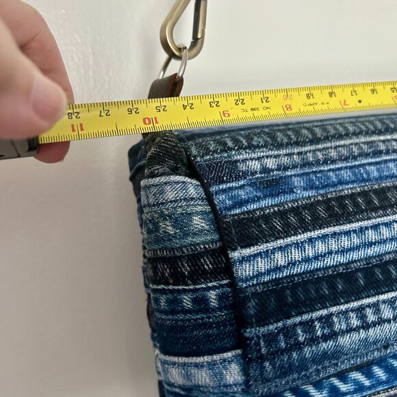 Denim Crossbody Bag with Chain & Leather straps - Picture 7 of 9